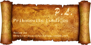 Prikosovits Lukács névjegykártya